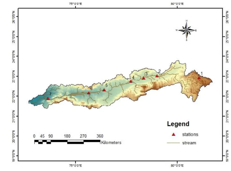 Fig 3.2: Map showing the Stations selected for the analysis            
