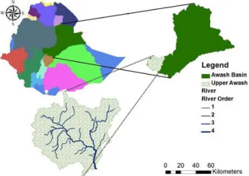 Figure 1: Location Map of Upper Awash Sub-basin. 