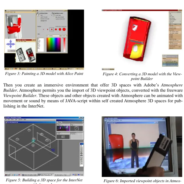 Figure 3: Painting a 3D model with Alice Paint   Figure 4: Converting a 3D model with the View- View-point Builder