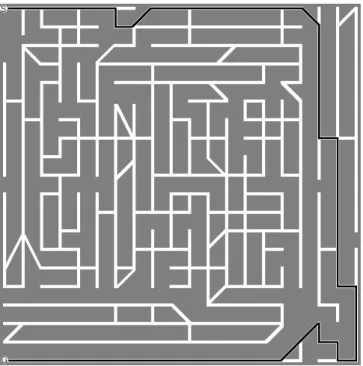Fig. 4. Map 3, extracted from [15]. S and G are the start and goal positions.