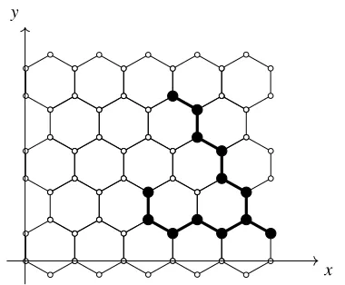 Fig. 1. A possible location of agents of a player on a hexagonal grid.