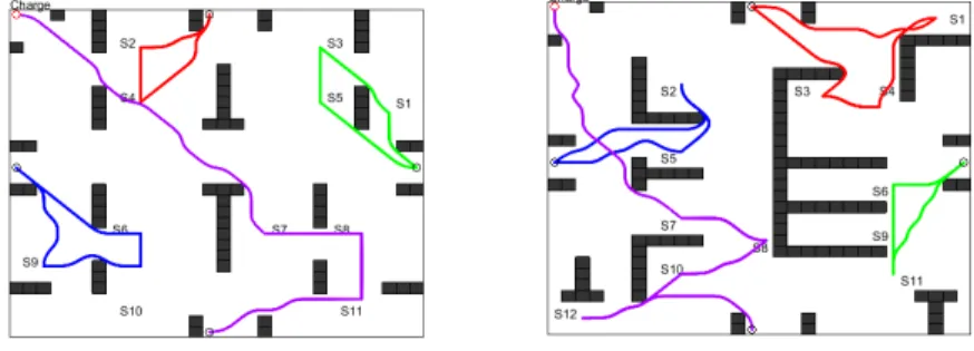 Figure 3  Path planning result diagrams of AGVs. 