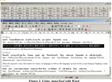 Figure 3. Using AnnoTool with Word 