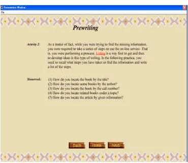Figure 1. Presented learning activities for CALL