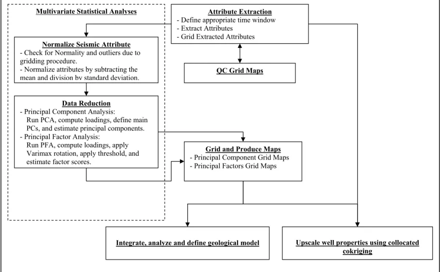 Figure 11. A schematic workflow outlining the main steps of the seismic attribute analysis procedure