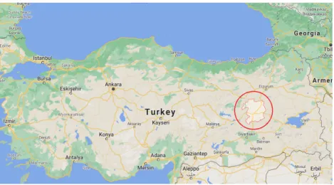 Figure 1. Location of Bingöl on the Turkey’s map [52].