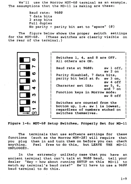 figure below MDT-60. shows the proper (These switches are clearly 