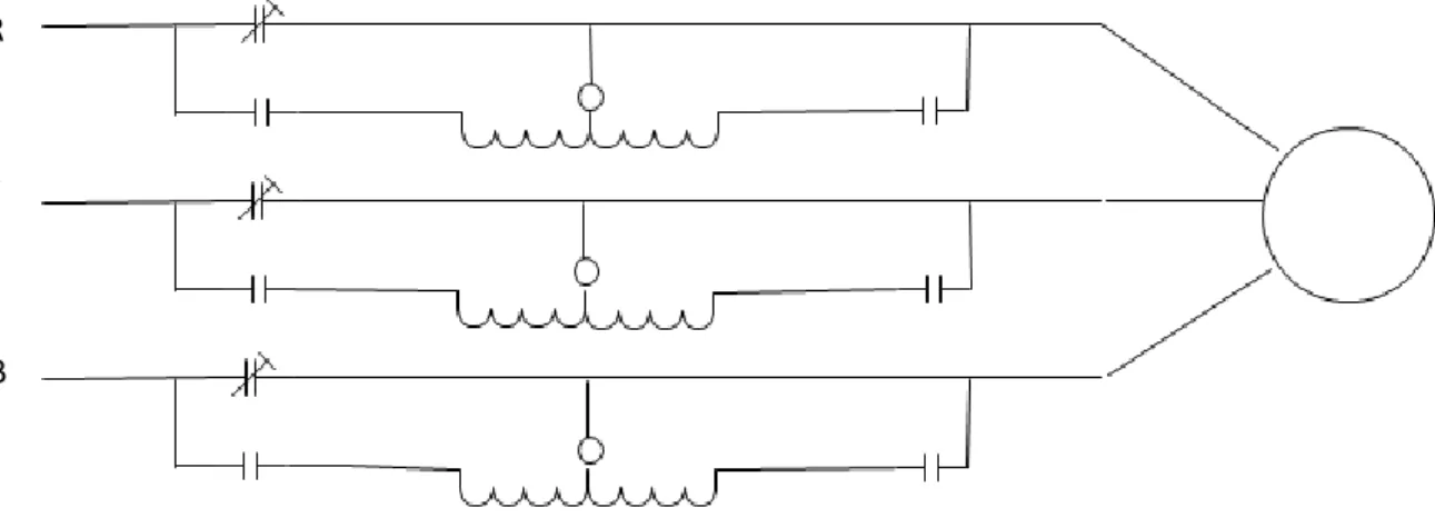 Fig 3.2 Typical Electrical Diagram for an autotransformer reduced voltage starter 