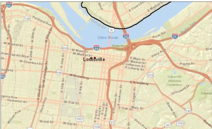 Figure 7 Location of Louisville Incident Reports by Agency (LMPD and ULPD) 