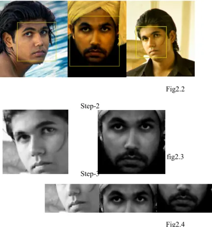 Figure 2.2 some images where face has been detected using Viola Jones algorithm. 