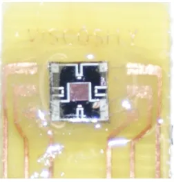 Figure 3.15 – Electrical Testing of a PCB with Nail Polish Inside a Beaker with De Ionized Water 