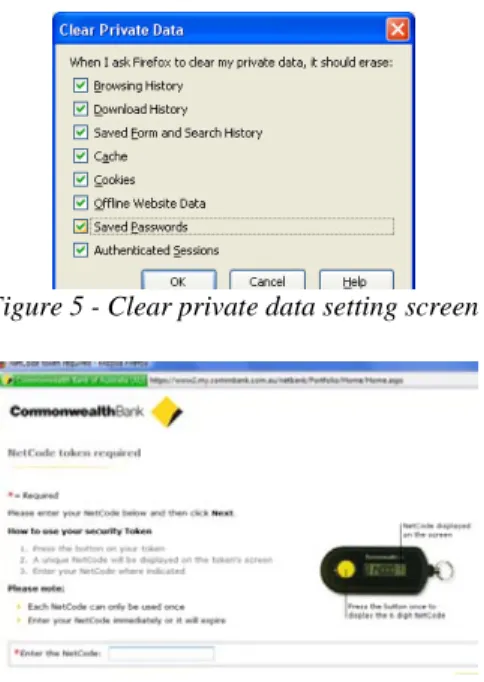 Figure 6 - An example of a token security used in online banking authentication  (Commonwealth Bank of Australia, n.d.)  Customer awareness 
