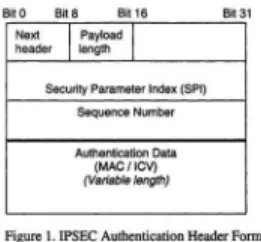 Figure 1. IPSEC Authentication Header Format