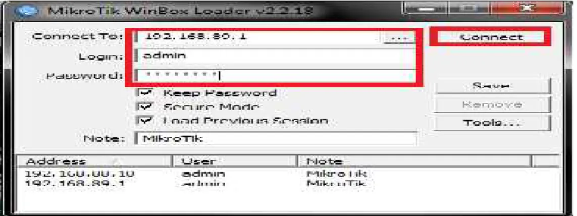 Gambar 5. Connect WinBox