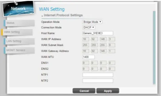 Figure 17. CPE 1 WAN Setup 