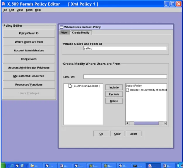 Figure 3 The Policy Management Tool.