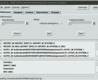 Fig. 4. The FDR Formal Verification