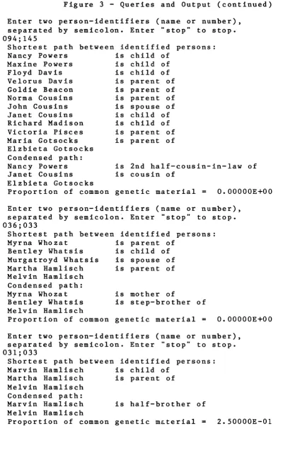 Figure 3 -Queries and Output (continued) 