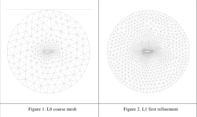 Figure 1. L0 coarse mesh  Figure 2. L1 first refinement 