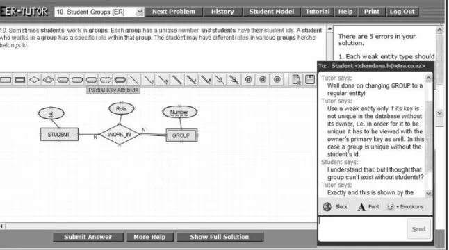 Fig. 1. Interface of the Enhanced EER-Tutor 
