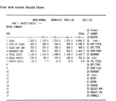 TABLE NAME: FORECAST <Return> 