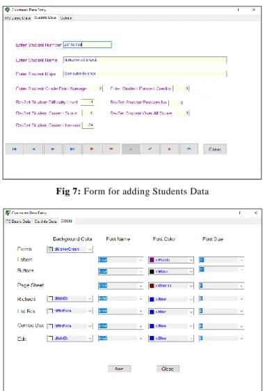 Fig 7: Form for adding Students Data 