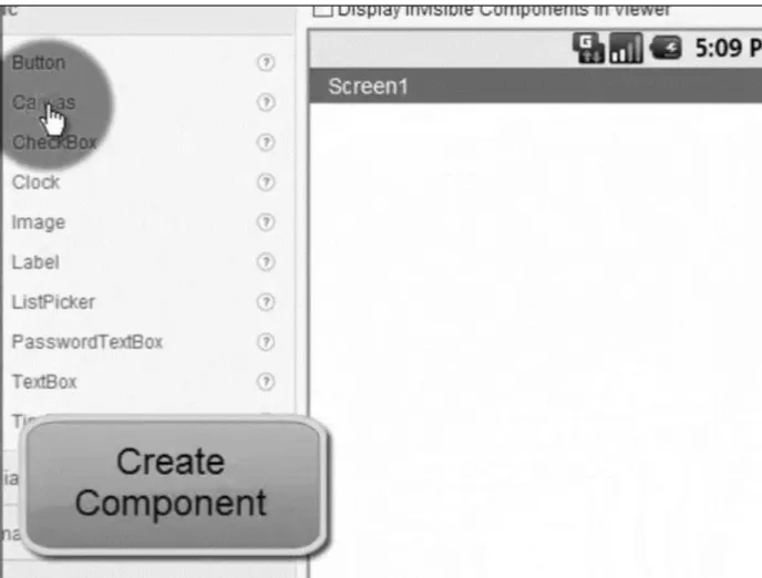 Figure 5. Screenshot of the “Create Component” subgoal callout in video demonstration