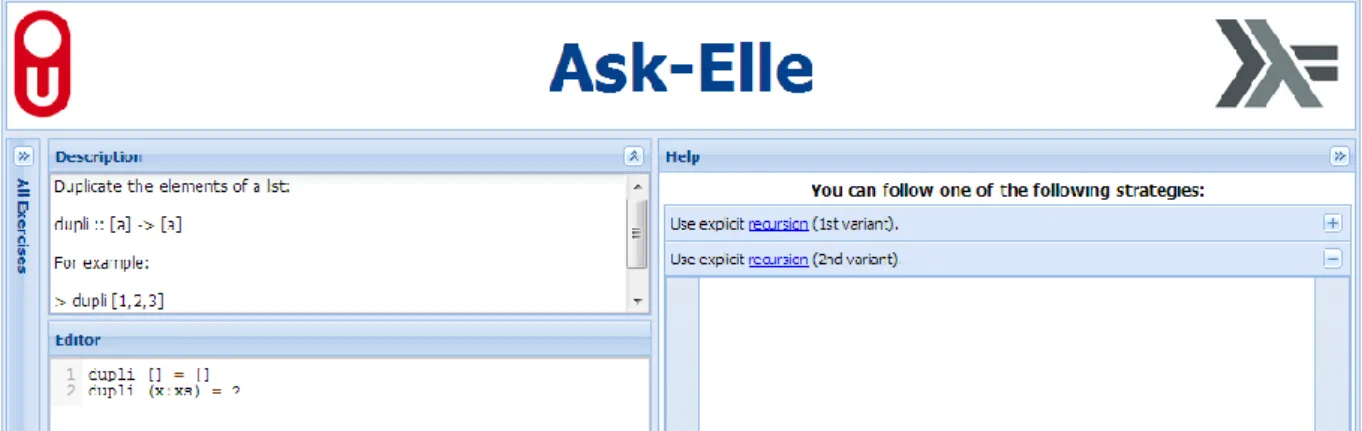 FIGURE 3 A SCREENSHOT OF ASK-ELLE IN ACTION 