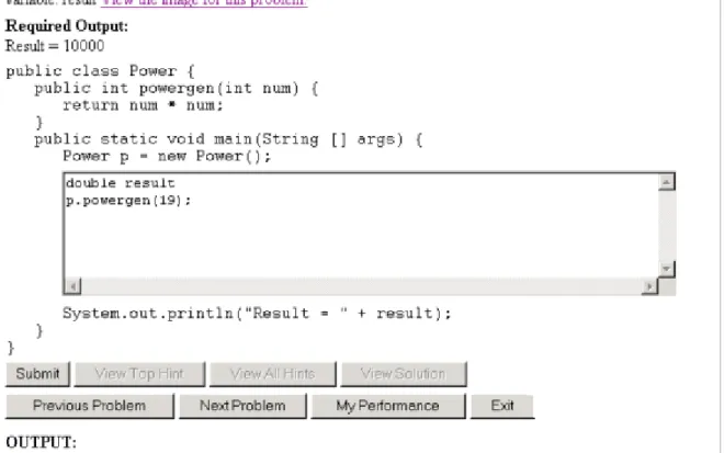 FIGURE 8 A FRAGMENT OF THE USER INTERFACE OF JITS 