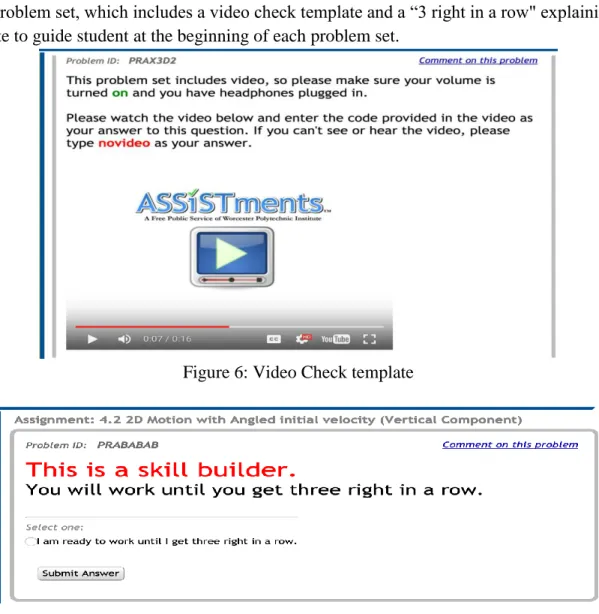 Figure 6: Video Check template 