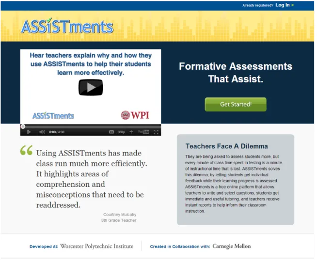 Figure 3.4: ASSISTments home page