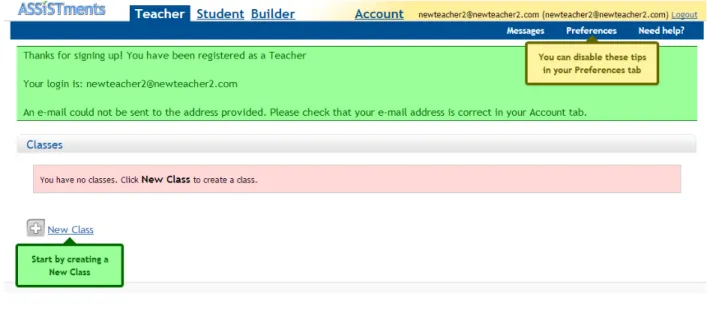 Figure 5.4: (Iteration 4) Create a class and disable explanation tooltips