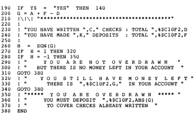 figure out program a their program. If you should encounter what appe~rs to be "UFV", unidentifiable fabricated variable, just take it out of the and see if the program will RUN without it