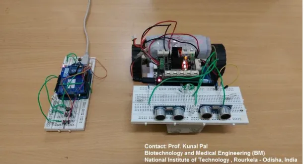 Fig 11 :Wheelchair Prototype with Xbee Remote Controller 