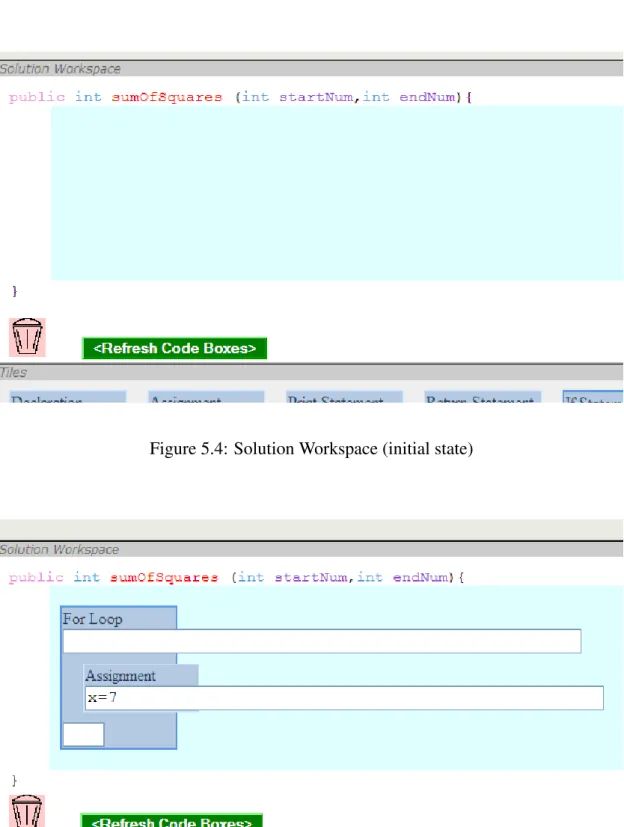 Figure 5.4: Solution Workspace (initial state)