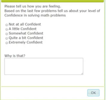 Figure 4 Forced‐Choice Self‐Report Prompt that students encountered in MathSpring every 5 minutes or 8 problems   