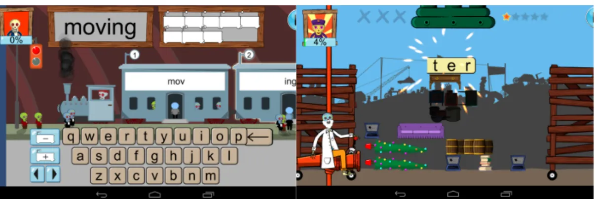 Figure 1 – Two mini games from Words Matter