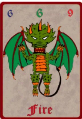 Figure 1. An example of Monster Card. In the bottom area it is indicated the natural element of the monster