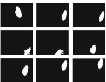 Fig. 1 Various frames of the segmented hand of the gesture Eight