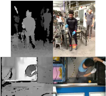 Figure 3.3: Example of RGB-D frames from TV Assembly and Cerfav dataset