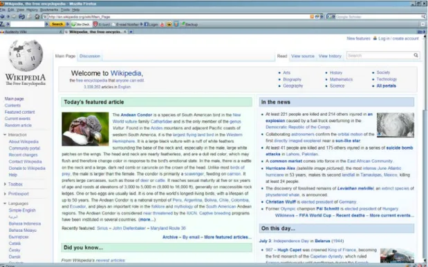 Figure 2-2 Wikipedia's home page 