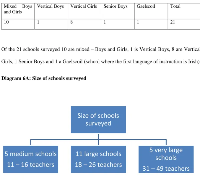 Diagram 6B: Breakdown of the 54 Class teachers who responded to the questionnaire 