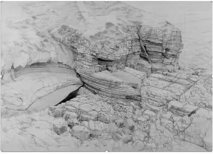 Fig. 3 Robert Newell Limestone Cliffs, Caim. Graphite pencil and watercolour on paper