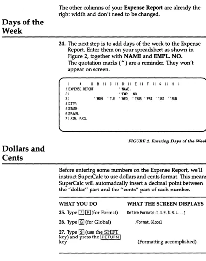 Figure 2, The quotation marks together with NAME and EMPL. NO. (II) are a reminder. They won't appear on screen