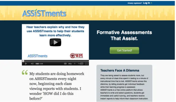 Figure 3: ASSISTments HomePage  source1. ASSISTments.org