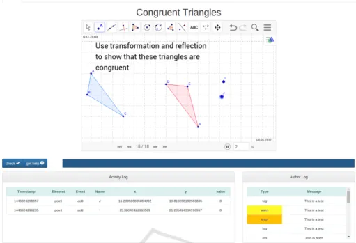 Figure 3: The authoring interface provides a live instance of the activity along with a toolset for testing and debugging.