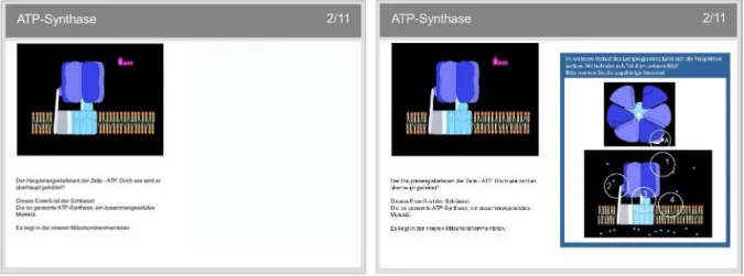 Figure  9.  Example  slide  of  the  learning  instruction  with  and  without  mental  animation  prompts