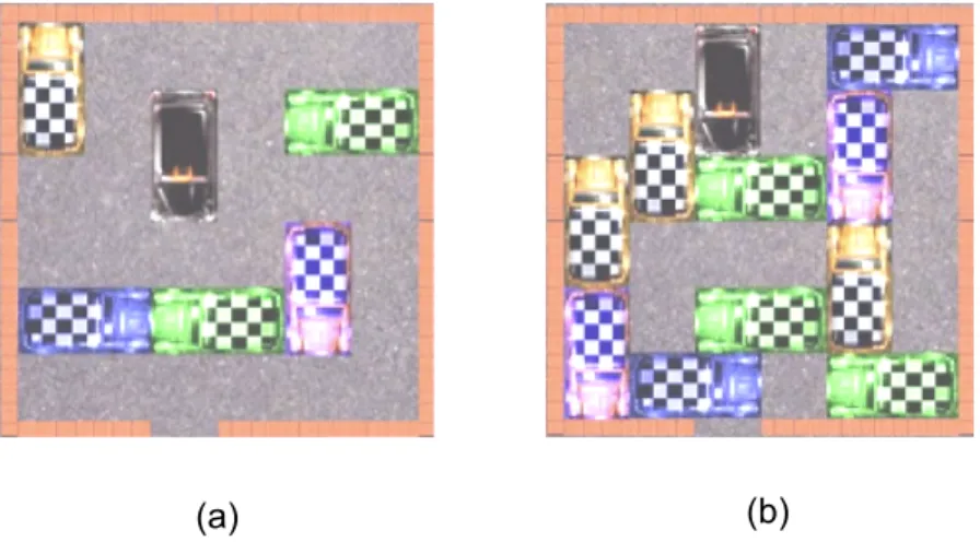 Figure 2.2 – Car Park problem used by Jones [2003]. The object car is coloured in black.