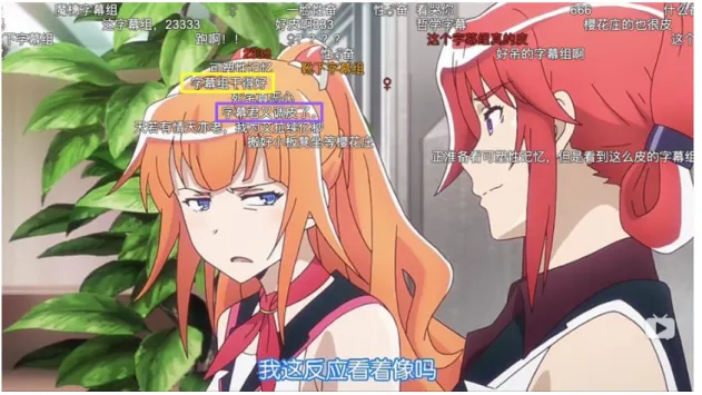 Figure 3.1 A screenshot of bullet screen 41