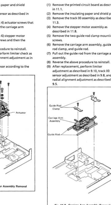Fig. " .9 Carriage Arm Anembly Removal 